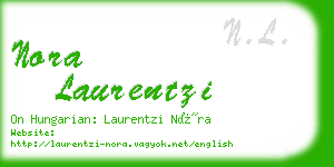 nora laurentzi business card